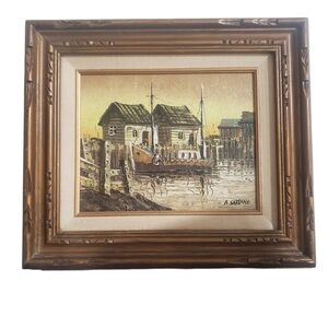 A. Sariano Nautical Oil Painting